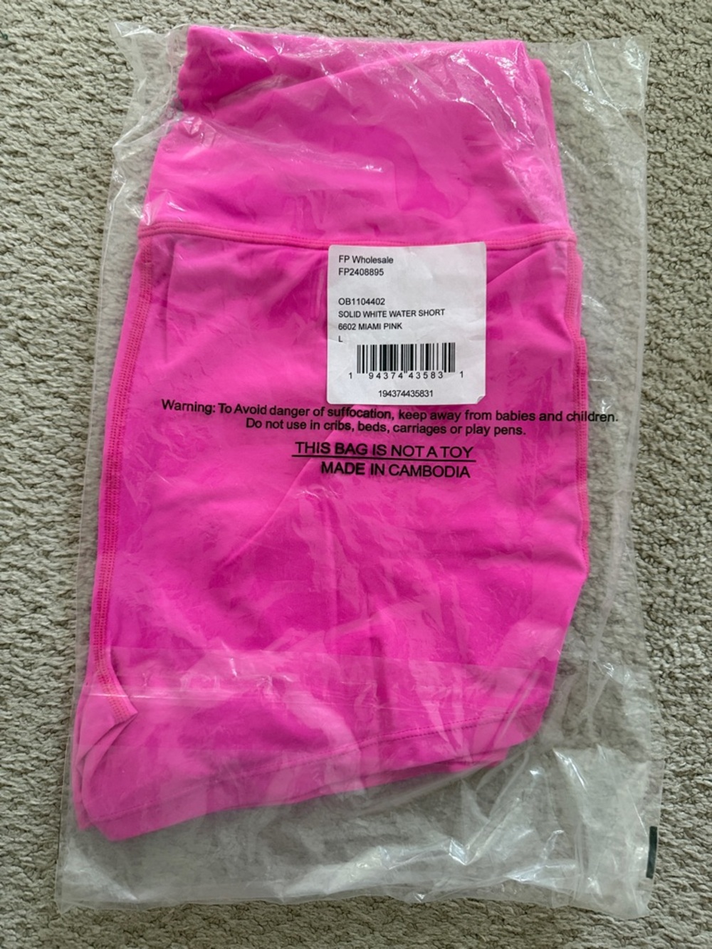 Free People Movement Pink Athletic Shorts Size L NWT Miami Pink